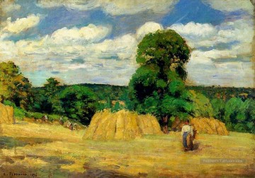 la récolte à montfoucault 1876 Camille Pissarro Peinture à l'huile